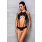 Боді з декоративними ремінцями та відкритим доступом, екошкіра TASMINA BODY black S/M - Passion
