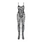 Комбінезон Obsessive Bodystocking F213, чорний, S/M/L