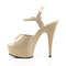 Босоножки Pleaser Delight-609, каблук 6 дюймов, ремешок на щиколотке 1 3/4 дюйма, бежевый