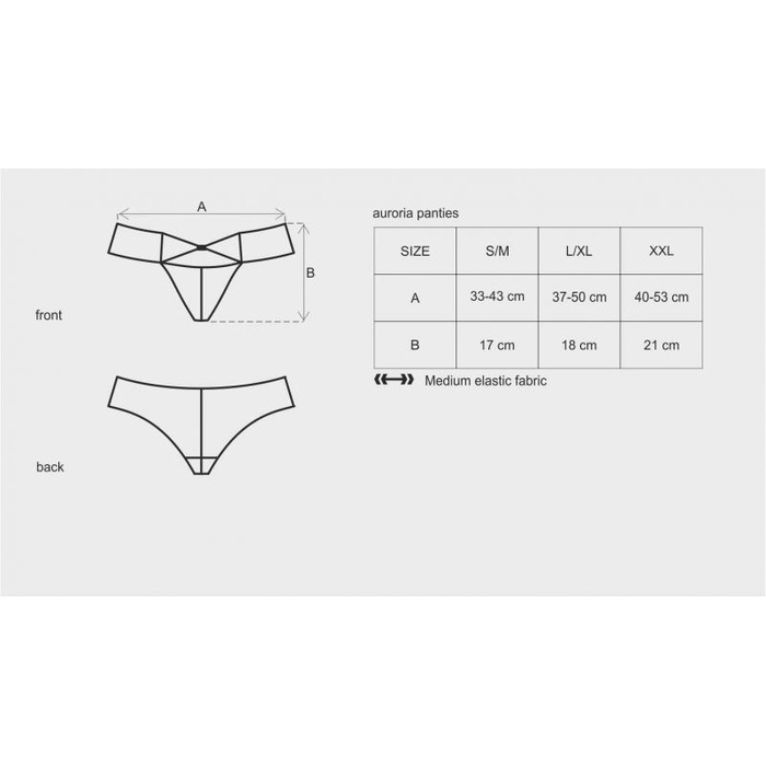 Трусики синие Obsessive AURORIA Panties S/M