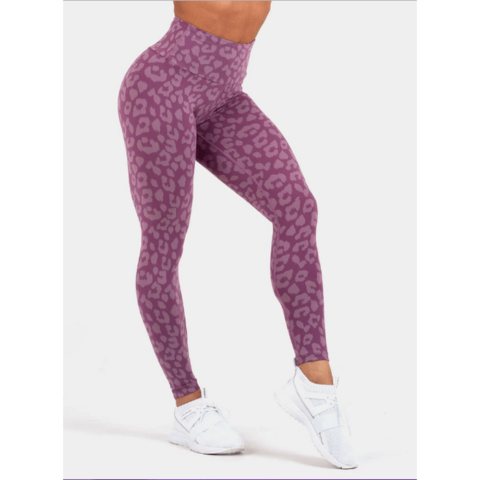 Женские лосины для тяжелой атлетики Ryderwear Instinct Scrunch Leopard Purple