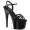 Босоніжки Pleaser Adore-717 на підборах 7 дюймів, босоніжки з перехресним ремінцем на щиколотці 2 3/4 дюйма, чорні лаковані