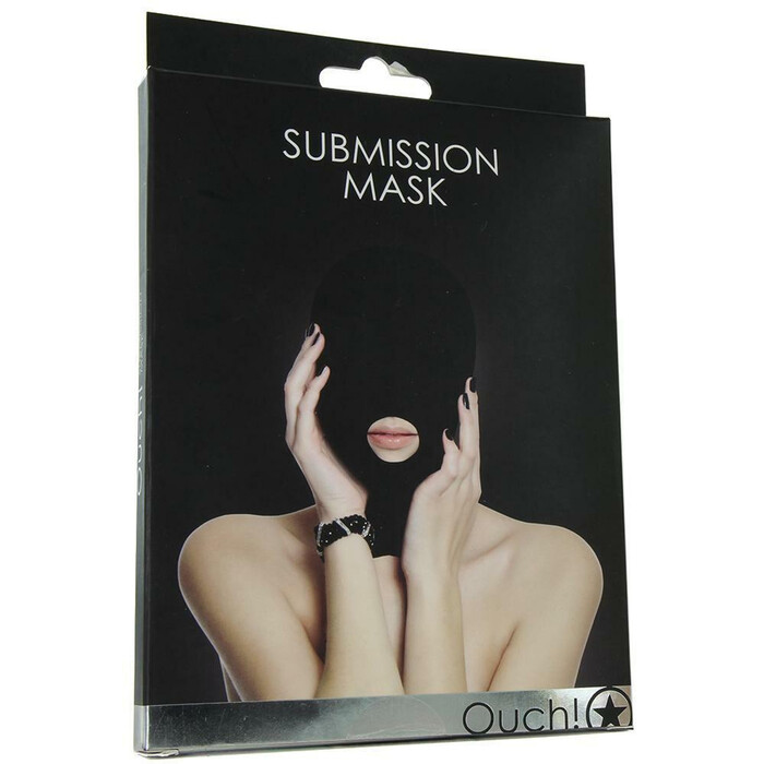 Маска із прорізом для рота чорна Ouch Subversion Mask Dark-Black