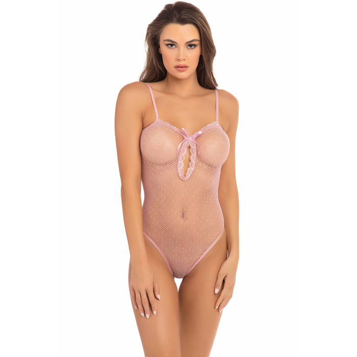 Боди в сетку UNDONE SEE THROUGH BODYSUIT PINK, OS
