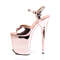 Босоніжки Pleaser Flamingo-809 на підборах 8 дюймів, босоніжки з ремінцем на щиколотці 4 дюйми, рожеве золото