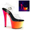 Босоніжки Pleaser Rainbow-308UV на підборах 7 дюймів, з ремінцем на щиколотці 2 3/4 дюйма, прозорі/різнокольорові