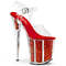 Босоніжки Pleaser Flamingo-808G на підборах 8 дюймів, босоніжки з ремінцем на щиколотці 4 дюйми з блискучими вставками, прозорі/червоні
