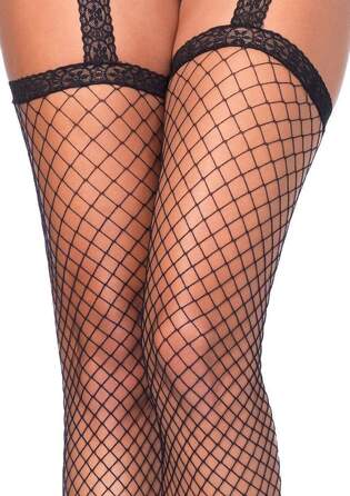 Панчохи із підв'язками із заднім швом Backseam Garterbelt Stockings O/S Leg Avenue