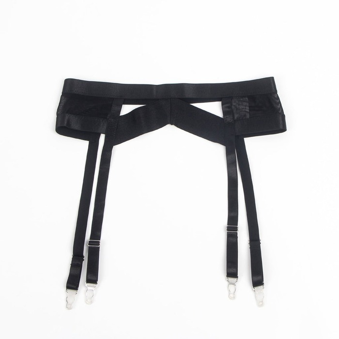 Комплект белья черный Star Night бюстье+стринги+пояс для чулков+гартеры, S
