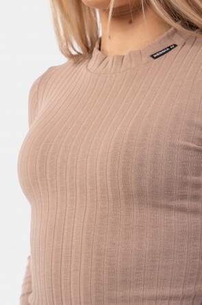 ТОП ORGANIC COTTON RIBBED LONG SLEEVE TOP BROWN 415