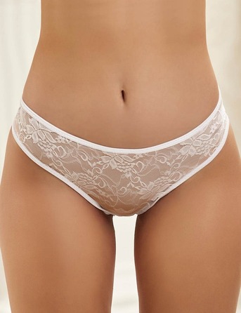 Трусики с цветочным кружевом Star Night и открытым доступом, белый