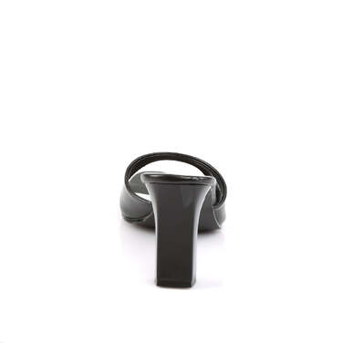 Шльопанці Romance-301-2 **Чорні шльопанці на квадратному каблуці 3 1/4 дюйма