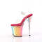 Босоніжки Pleaser Flamingo-808RG-02 на підборах 8 дюймів, босоніжки з ремінцем на щиколотці 4 дюйми, прозорі/різнокольорові