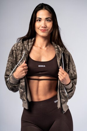 Спортивна кофта Nebbia Relaxed Zip Hoodie POWER Light Brown Camo 895