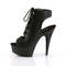Ботильоны Pleaser Delight-600-20, каблук 6 дюймов, PF 1 3/4 дюйма, открытый носок, шнуровка спереди на пятке, чёрная искусственная кожа/чёрный
