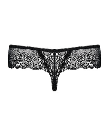 Трусики мереживні стрінги чорні Obsessive Miamor S/M
