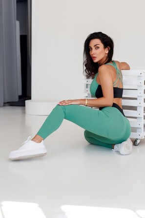 Легінси High Waisted Designer Leggings SIGNATURE Green 463