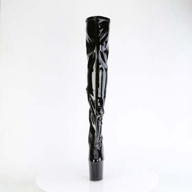 Сапоги Enchant-3000, каблук 8 дюймов, 3 3/4 дюйма, эластичный армейский ботфорт, молния сбоку, чёрные