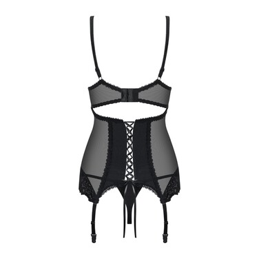 Комплект Obsessive Amallie корсет та стрінги L/XL