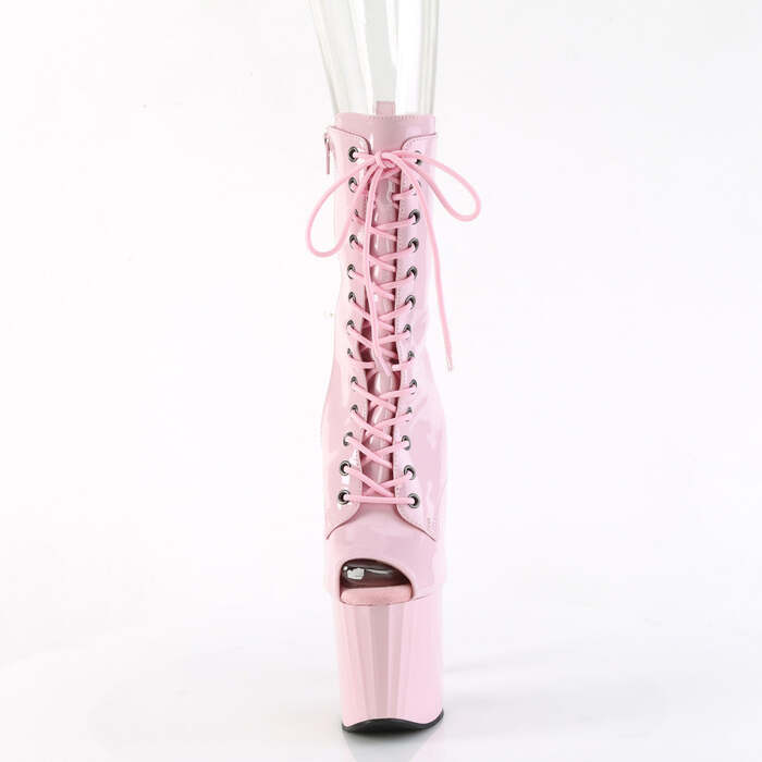 Ботильоны Enchant-1041, каблук 8 дюймов, высота 3 3/4 дюйма, открытый носок, молния сбоку, нежно-розовый