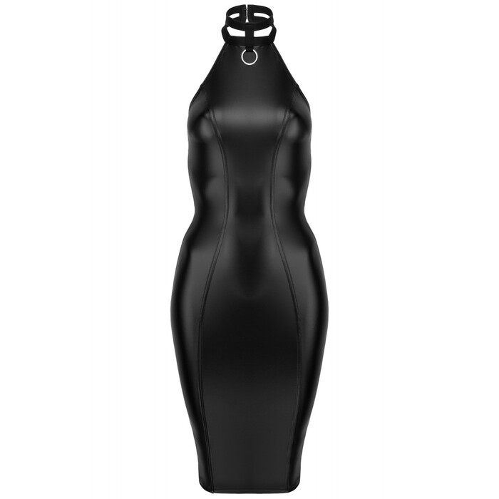 Сукня сексуальна з чокером F160 Noir Handmade, вінілова, чорна, S