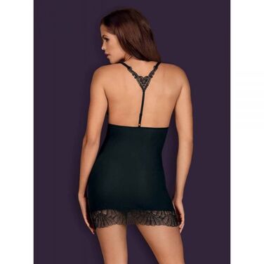 Cорочка Obsessive Chiccanta chemise & thong black S/M