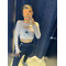 Топ Fitzona BROWN TOP WITH LONG SLEEVE ADN DETAIL ON CHEST