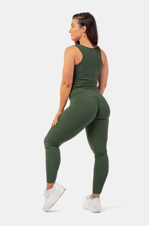 Легінси Organic Cotton Ribbed High-Waist Leggings 405 Dark Green