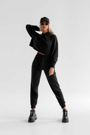 Кофта жіноча Fitzona Victory чорна для фітнесу та танців з вирізами