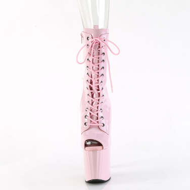 Ботильоны Enchant-1041, каблук 8 дюймов, высота 3 3/4 дюйма, открытый носок, молния сбоку, нежно-розовый