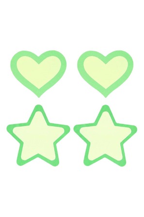 Пестисы светящиеся в темноте Peekaboos, 2 пары, сердца и звезды