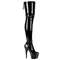 Сапоги Pleaser Adore-3063, каблук 7 дюймов, 6,5 см, армейский ботинок, шнуровка сзади, эластичные, молния сбоку, чёрные