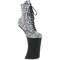 Boots Pleaser Forbidden-1020RS, ботильоны без каблука 11 дюймов, высота 6 1/4 дюйма, декорированные, боковая молния, серебристые стразы/черные