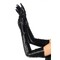 Рукавички з блискавкою Leg Avenue Wet Look вище ліктя, чорні, O/S