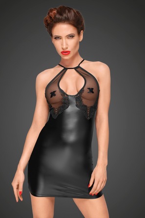 Сексуальное облегающее черное платье Noir Handmade F185 с прозрачным бюстом, S