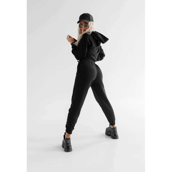 Кофта жіноча Fitzona Victory чорна для фітнесу та танців з вирізами