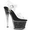 Босоніжки Pleaser Sky-308G-T *7 дюймів на підборах, 2 3/4 дюйма з ремінцем на щиколотці PF з тонованим каблуком, прозорі/чорні