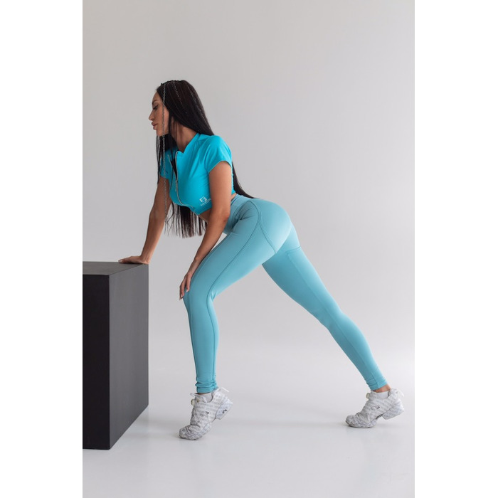 ТОП BLUE TOP WITH SLEEVES AND ZIPER IN FRONT