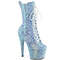 Ботильоны Pleaser Adore-1040-IG *Каблук 7 дюймов, высота 2 3/4 дюйма, голографическая отделка, шнуровка, блестки, молния сбоку, синие