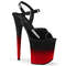 Босоножки Pleaser Flamingo-809BR-H. Каблук 8 дюймов, 4-дюймовый PF. Двухцветные босоножкии с ремешком на щиколотке, черно-красные.