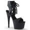 Босоніжки Pleaser Adore-700-14 на підборах 7 дюймів, зі шнурівкою спереду 2 3/4 дюйма, чорні, веганська шкіра/чорний колір