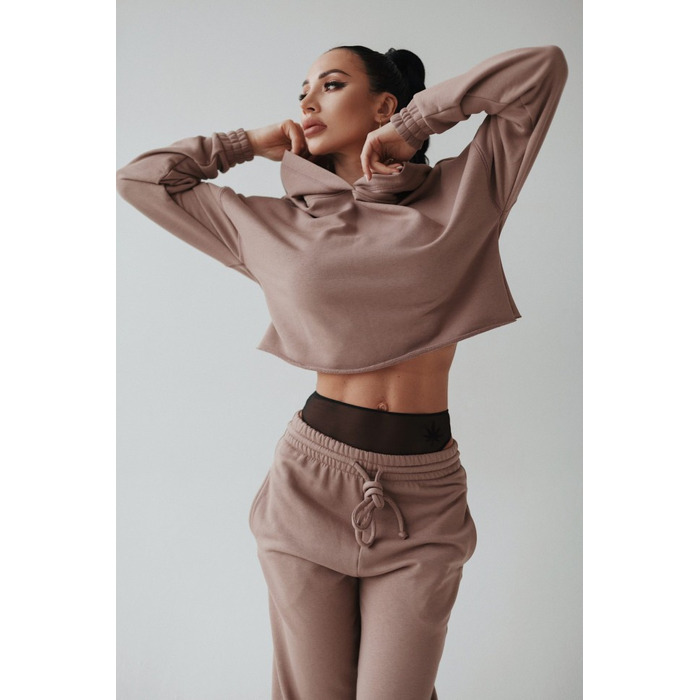 Кофта жіноча Fitzona Victory Brown спортивна, для танців, щільний матеріал