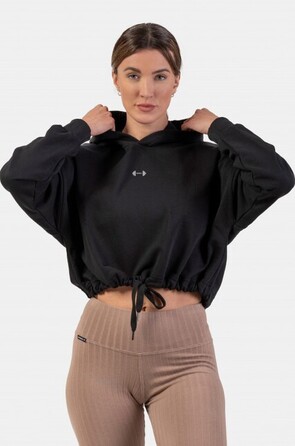 ХУДІ LOOSE FIT CROP HOODIE ICONIC BLACK 421