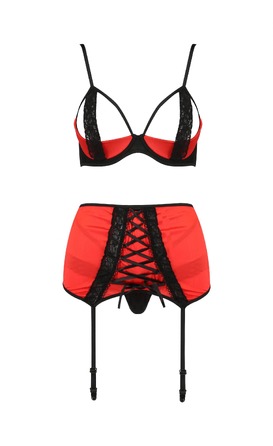 КОМПЛЕКТ НИЖНЕГО БЕЛЬЯ FEMMINA SET red S/M - Passion