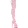 Сапоги Adore-3850, каблук 7 дюймов, высота ботинок 6 см, шнуровка сзади, эластичные сапоги до бедра, молния сбоку, нежно-розовый лак