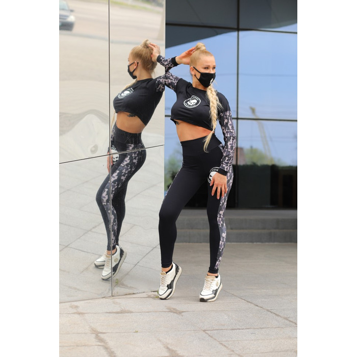 Топ Fitzona Black Top Long Sleeve brown military