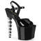 Босоніжки Pleaser Bliss-709 **7-дюймовий каблук з бісером, босоніжки з ремінцем на щиколотці 3 1/4 дюйма, чорні/срібні