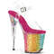 Босоніжки Pleaser Flamingo-808RG-02 на підборах 8 дюймів, босоніжки з ремінцем на щиколотці 4 дюйми, прозорі/різнокольорові