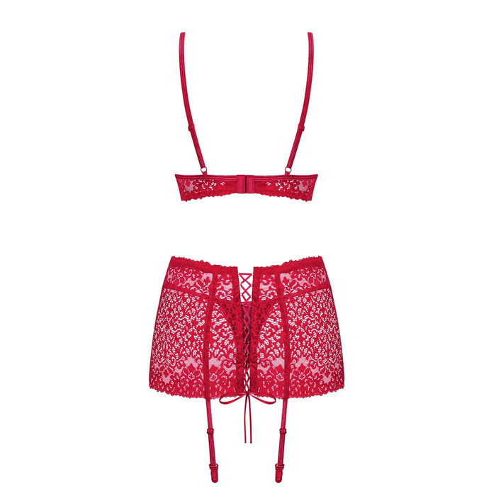 Комплект Obsessive Lividia 3 pcs set red S/M