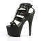 Босоніжки Pleaser Adore-758 на підборах 7 дюймів, з Т-подібним ремінцем 2 3/4 дюйма з закритою спинкою, чорні, веганська шкіра/чорний колір
